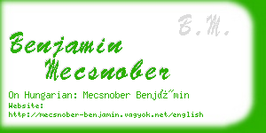 benjamin mecsnober business card